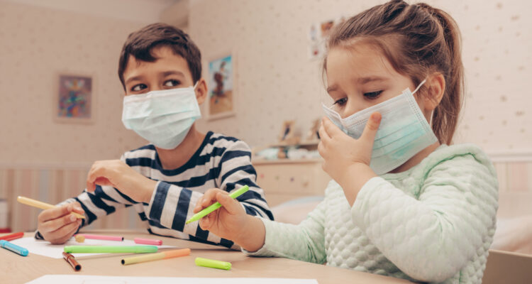 Kids with masks